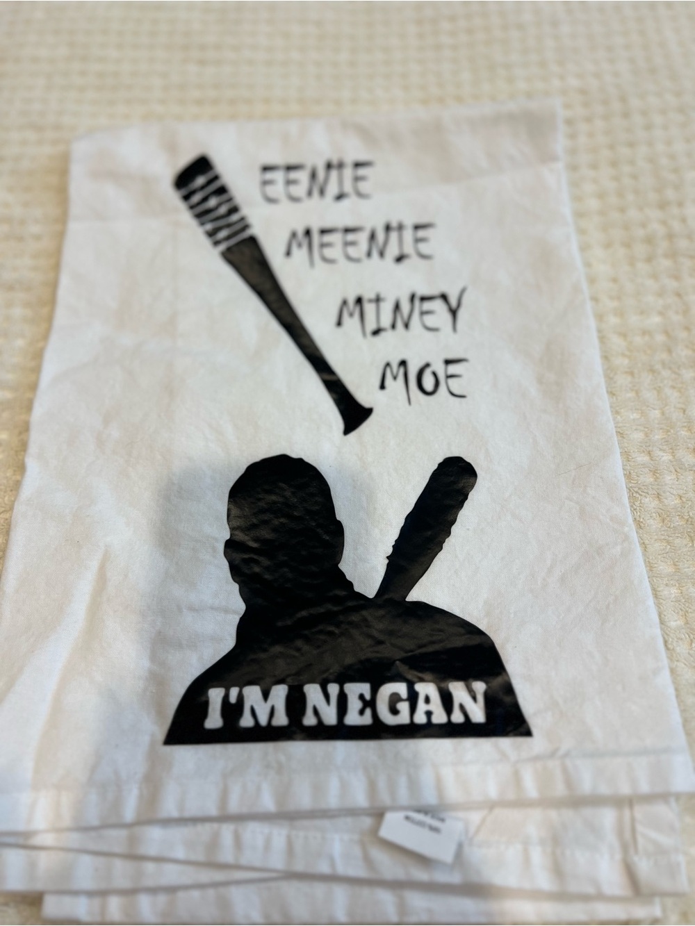 I'm Negan Black and White Tea Towel